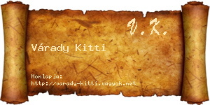 Várady Kitti névjegykártya
